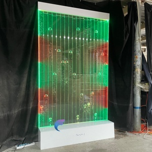 Fuente de Agua de Pared Curva con Burbujas LED a Todo Color, con Control Remoto - Product Image 6