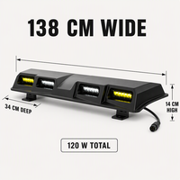 Barre lumineuse de toit YYD OVERLAND avec spoiler 120 W IP68 3000 K/6500 K 2 pods LED jaunes et blancs télécommandés Spot Flood tout-terrain
