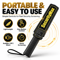 Détecteur de métaux portatif SecurityMax WD190V pour contrôle de sécurité, garantie de 2 ans, sécurité aéroportuaire, indice IP55, détecteur de métaux en ABS
