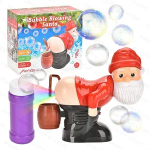 Make holiday fun gags toy Christmas Ambient toy Santa Claus fart electronic automatic bubble maker machine with light and music