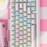 Personnalité quatre côtés transparents arc-en-ciel gommeux Keycaps PC matériel cerise profil processus d'impression UV pour clavier mécanique