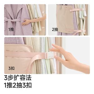Clothing Organizer <b>Hanging</b> Storage Bag Rectangle <b>Wardrobe</b> Hook Type Foldable Fabric Dust Cover - Product Image 3