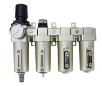 Unité de traitement d'air série AC4000 à 4 unités, filtre régulateur lubrificateur pneumatique à purge automatique NPT1/2" 3/4"