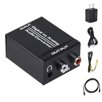 Toptan fabrika kaynağı Dijital Analog dönüştürücü Dönüştürür Koaksiyel veya Toslink dijital ses sinyaller analog L/R 3.5mm ses