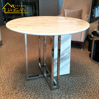 Plan de travail en acier inoxydable, table à manger ronde de 40 pouces, design moderne, luxueux, en marbre, pour petits espaces