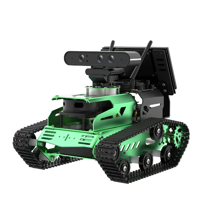 Hiwonder JetTank Robot Tank EA1 G4 Jetson Nano Robot avec motoréducteur CC, microphone à champ lointain 6CH, caméra de profondeur 3D