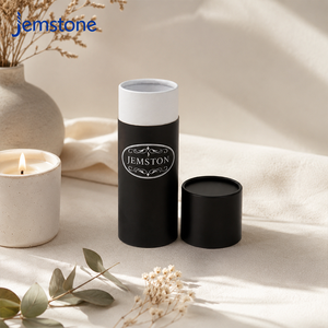 Custom Silver Stamping Printed Logo Matte Black Cylinder Box for Luxury Scented Candle Rigid Cardboard Paper Tube <b>Container</b> - Product Image 2