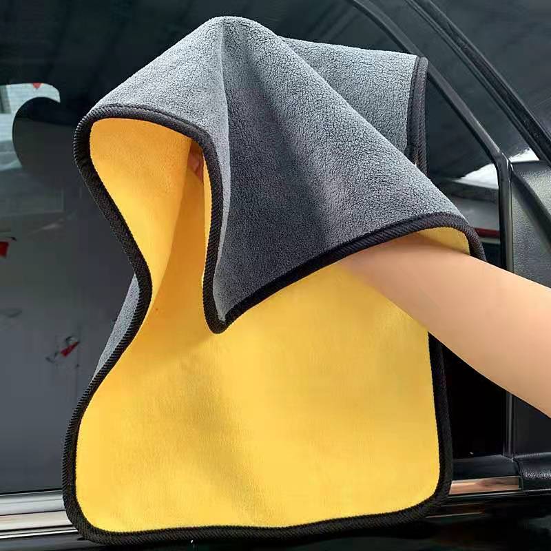 Microfiber high-density custom logo coral fleece 600gsm strong absorbent car wash cleaning drying cloth towel for washing car