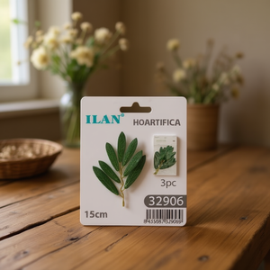 Foglia Artificiale ILAN 15cm 3pz Decorazione con Fiori Secchi - Product Image 2