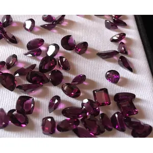 天然稀有皇家紫色石榴石刻面混合形状天然石榴石宝石