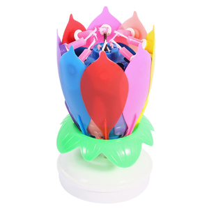 Beautiful fashion Flower music romantic petal cake shape Flower Lotus Candle lotus petal candle for party birthday holiday - Product Image 3