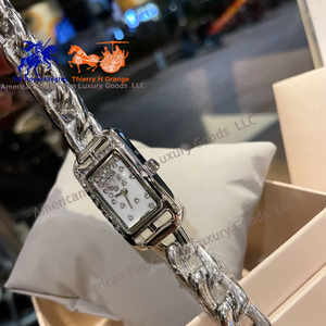 Montre vintage en argent de marque H pour femmes, design rétro exquis, acier inoxydable 316L, quartz Ronda, mode luxe léger - Product Image 4