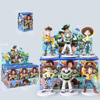 Juguetes de Cartón, Caja Sorpresa con Figuras de Toy Story, Buzz, Woody, Jessie, Figuras de Acción de PVC, Muñecos Coleccionables, Set de Regalo de 6 Piezas