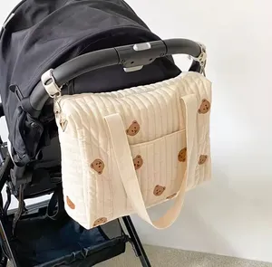 婴儿床尿布悬挂储物袋婴儿床收纳袋婴儿尿布袋妈咪产妇尿布可爱手提袋