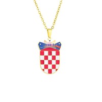 Nouvel Arrivage en Gros : Collier Pendentif Badge Croatie, Bijou Géométrique pour le Cou, Accessoires Assortis pour Couples (Hommes et Femmes)