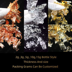 Haute Performance Imitation Feuille D'or Flocons 2G 3G 5G Feuille D'or Papier <span class=keywords><strong>pour</strong></span> <span class=keywords><strong>Ongles</strong></span> <span class=keywords><strong>Déco</strong></span> - Product Image 4