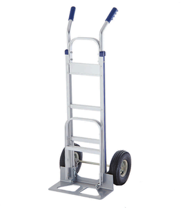 Aluminum Hand <b>Cart</b> 2 Wheel Platform Trolley Durable Utility Dolly for Moving Warehouse Transport Silver Metal Structure - Product Image 2