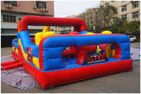 Parcours d'obstacles combiné gonflable 18.3x5.7x6.5m personnalisé