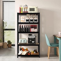Système de rayonnage métallique léger sans boulons, hauteur d'étagère réglable, étagères de stockage à 5 niveaux, support pour palettes, revêtement en poudre, combinable