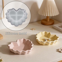 Moules en silicone en forme de cœur pour résine et béton, moules en silicone en forme de cœur pour la Saint-Valentin, porte-bougie, plateau à bijoux, moule en résine