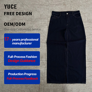 YUCE OEM Jeans en denim vintage pour homme, <span class=keywords><strong>coupe</strong></span> <span class=keywords><strong>droite</strong></span> ample, en denim brut japonais selvedge, style baggy et oversize, faible MOQ, personnalisable - Product Image 2