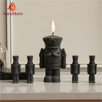 Bougie Figurine Soldat Roi, Sculpture Humaine Réaliste Taille Réelle, Statue en Cire de Paraffine pour Décoration Intérieure / Cadeau de Fête