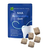 Chewing-gum reminéralisant sans sucre à l'hydroxyapatite et à l'huile de coco pour la santé de l'émail et une haleine fraîche