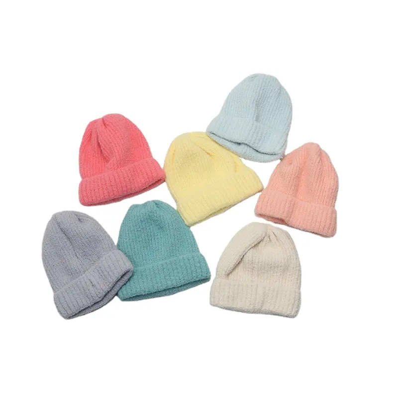 Children's hats in autumn and winter Korean version of pure color knit hat for baby for boys and girls baby wild warm hats