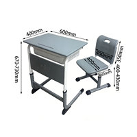 Ensemble de bureau et de chaise d'apprentissage pour élèves en matériau creux PE pour l'école primaire aux Philippines avec rabat avant