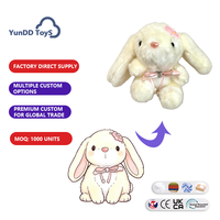 Porte-clés en peluche de lapin doux personnalisé en usine, mignon dessin animé, pour cadeau