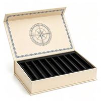 Boîte d'emballage pour cigares personnalisée, boîte cadeau pour cigares en carton rigide avec fermeture magnétique, pelliculage brillant et insert personnalisé
