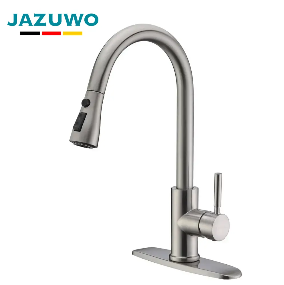 Modern Pull Out Kitchen Faucet 304 Stainless Steel Carton Box Contemporary Ceramic Smart Touch Kitchen Faucet Gold Polished JF