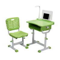 Ensemble table et chaise ergonomique double pour salle de classe, réglable en hauteur, pour étude, lecture et formation des élèves du collège