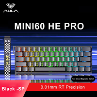 Aula MINI60 HE PRO Serisi Mekanik Ergonomik Hot-Swap USB-C Kablolu 2.4G BT RGB Manyetik Anahtarlı 3 Modlu 8000Hz Klavye