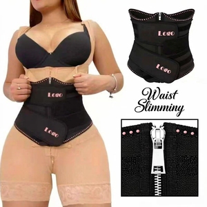 Ceinture de maintien ajustable avec logo personnalisé, 100% latex, Fajase haute compression, gaine amincissante pour femme, post-partum, BBL, triple compression - Product Image 4