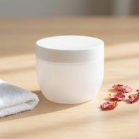 Pot en plastique cylindrique de qualité cosmétique avec couvercle à vis pour crème pour les yeux et soins de la peau