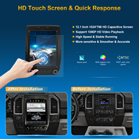 Stereo Mobil Tesla Style 12,1 inci untuk Ford F150 2014-2015, Multimedia Player dengan Wireless CarPlay Android Auto Navigasi Head Unit