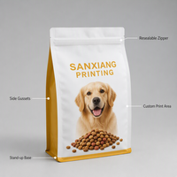 Emballage flexible pour aliments pour chiens et chats, imprimé sur mesure, 1 kg, 5 kg, 10 kg, emballage recyclable pour aliments pour chats, sachets à fond plat