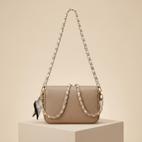 Chaîne de sac de luxe en soie entrelacée avec métal, accessoires de décoration pour sacs à main, poignée de sac DIY, cadeau