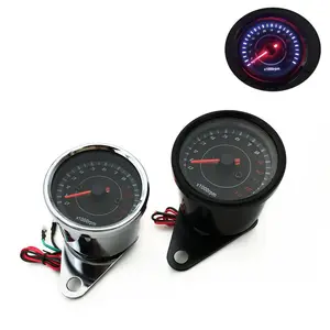 Universele Waterdichte 12V Black Retro Vintage Motor Snelheidsmeter Led Rpm Scooter Onderdelen Moto Meter Toerenteller Voor Motorfiets