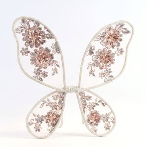 Alas de Ángel Bebé venta al por mayor negro flor encaje bordado mariposa alas 40*40cm fiesta Prop alas - Product Image 5