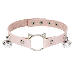 Popular <span class=keywords><strong>Sexy</strong></span> Punk cuero gargantilla <span class=keywords><strong>Collar</strong></span> para mujer lindo hueco gato <span class=keywords><strong>Collar</strong></span> con diseño creativo accesorio de moda - Product Image 1