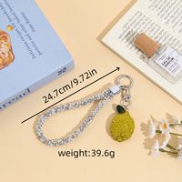 Nieuwe groothandel fruitthema sleutelhangers ananas kers aardbei hangers auto rugzak telefoon tas hangende bedels