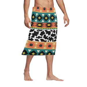 Vente en gros sur mesure jupe Hawaii pour hommes impression à la demande impression aztèque plage Lavalava sarongs sublimation région Asie-pacifique paréos - Product Image 5