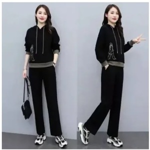 Women <b>Tracksuit</b> Set Loose Fit Casual Sportswear Two Piece Anime Print Breathable Polyester Spring Autumn Korean Style - Product Image 3