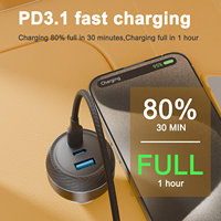 Chargeur de voiture 165W en gros d'usine, chargeur de voiture 130W PD3.0 à charge ultra rapide Type C Phone18 pour ordinateur portable et tablette