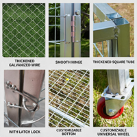 Clôture pour chien en treillis métallique galvanisé en acier au carbone sur mesure, enclos de sécurité extérieur pour grands chiens, avec portail verrouillable, enclos pour animaux de compagnie