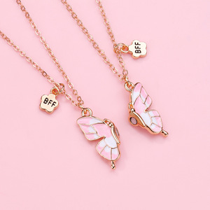Collar con Colgante de Corazón Magnético en Oferta, Collar con Colgante de Corazón con Esmalte para Parejas, Mejores Amigos para Siempre, Collar BFF - Product Image 3
