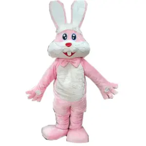 Fur bunny Costume/pink rabbit mascot costume for sale