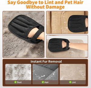 Custom Upgraded Five-Finger Electrostatic <b>Pet</b> Hair Removal Gloves for Cat Dog Reusable Magic <b>Brush</b> for Couch Carpet Car Seat - Product Image 5
